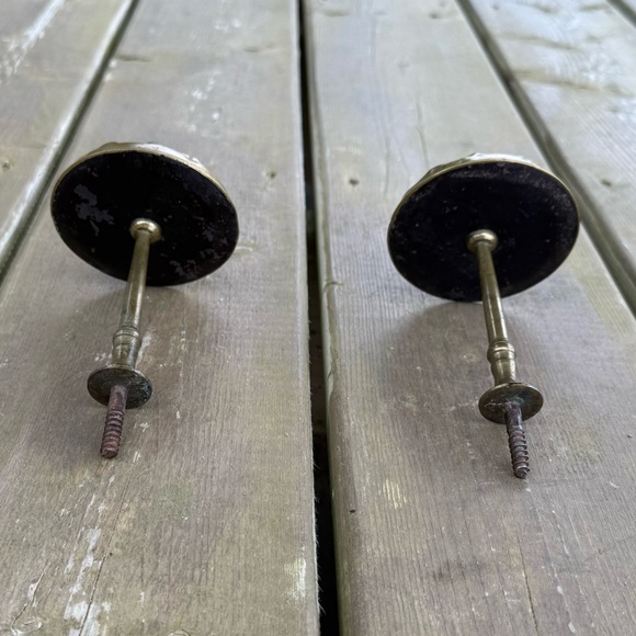 Antique Victorian Set of 2 Ormolu Gilded Bronze Floral Drapery Curtain Tiebacks - Picture 5 of 12